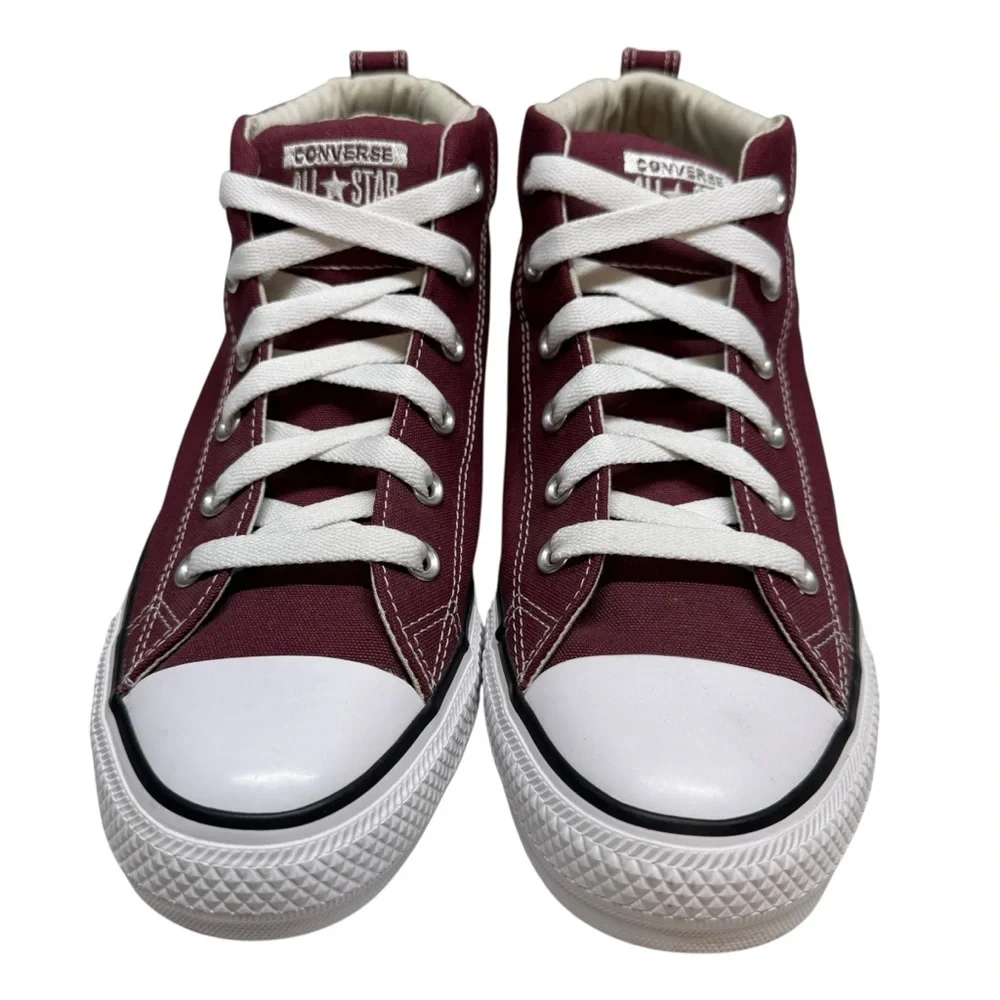 Converse All Star Street Mid Top Sneakers Shoes in Dark Sangria colorway Mens 9 - Picture 8 of 12